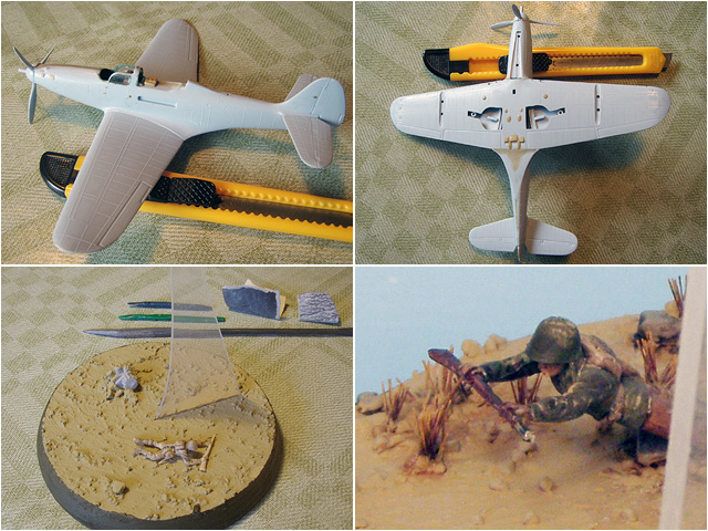 Photographs of a diorama base